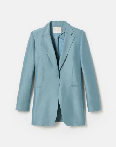LAFAYETTE 148 LINEN-VISCOSE ELONGATED BLAZER
