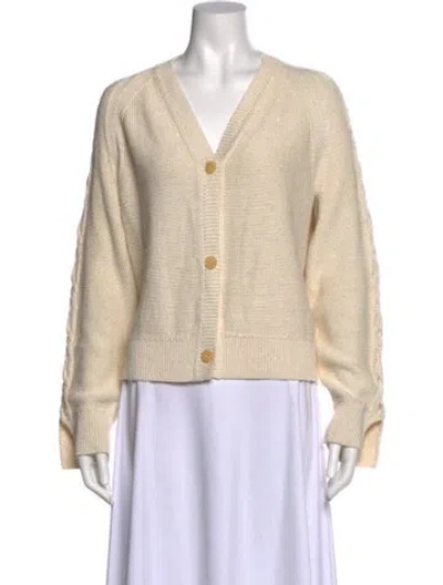 Pre-owned Lafayette 148 Linen V-neck Sweater