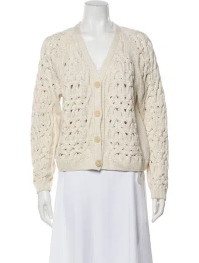 Pre-owned Lafayette 148 Linen V-neck Sweater