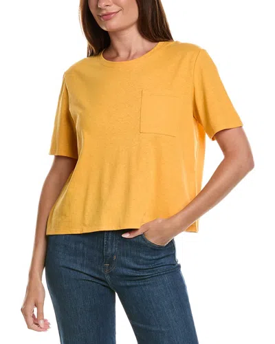 Lafayette 148 New York Linen-blend T-shirt In Yellow