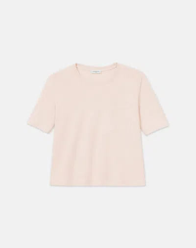 Lafayette 148 Linencotton Jersey Pocket Tshirt In Pink