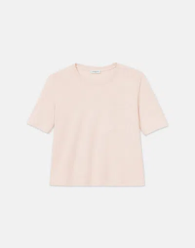 Lafayette 148 Linencotton Jersey Pocket Tshirt In Bluff Pink