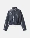Lafayette 148 Liquid Twill Pleated Waist Jacket In Blue