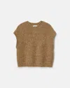 Lafayette 148 Lofty Alpaca Wool Cotton Donegal Sweater Vest In Brown