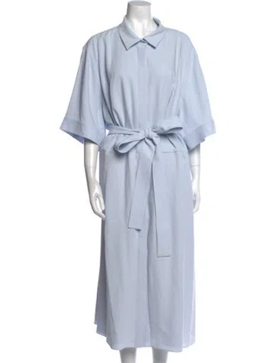 Pre-owned Lafayette 148 Long Dress In Blue