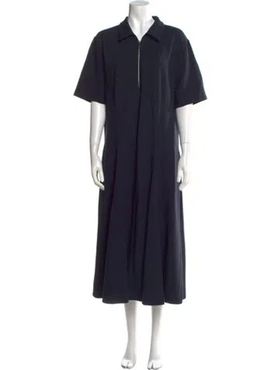 Pre-owned Lafayette 148 Long Dress In Blue