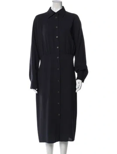 Pre-owned Lafayette 148 Long Dress In Blue