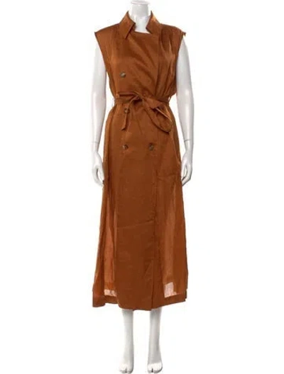 Pre-owned Lafayette 148 Long Dress In Brown