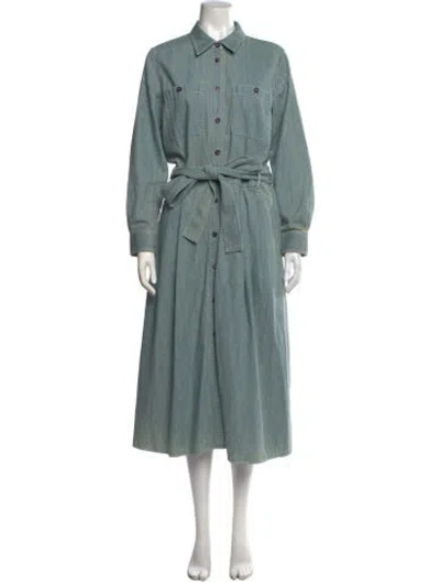Pre-owned Lafayette 148 Long Dress In Green