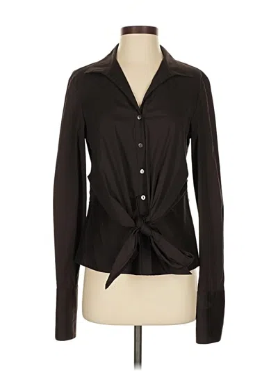 Pre-owned Lafayette 148 Long Sleeve Blouse In Black