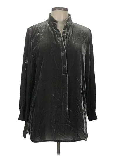 Pre-owned Lafayette 148 Long Sleeve Blouse In Black