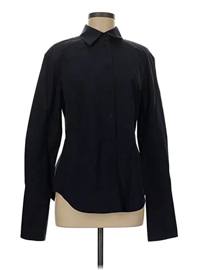 Pre-owned Lafayette 148 Long Sleeve Blouse In Black