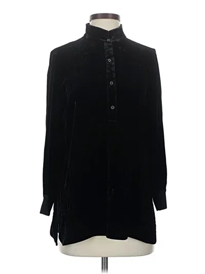 Pre-owned Lafayette 148 Long Sleeve Blouse In Black