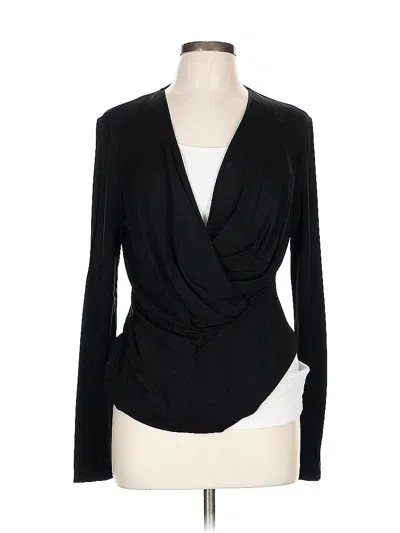 Pre-owned Lafayette 148 Long Sleeve Blouse In Black
