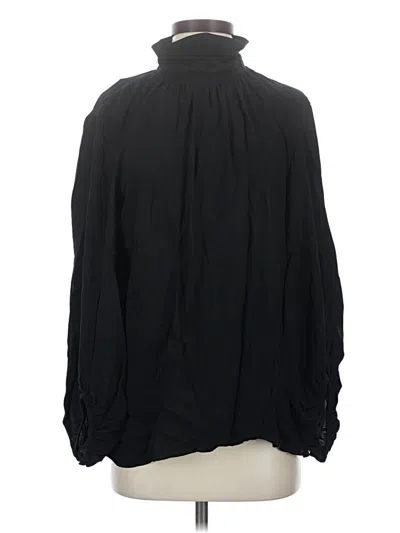 Pre-owned Lafayette 148 Long Sleeve Blouse In Black