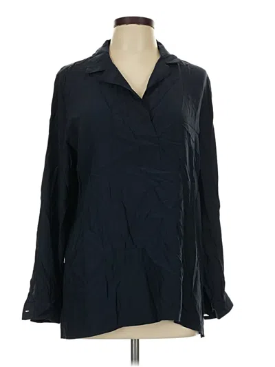 Pre-owned Lafayette 148 Long Sleeve Blouse In Black