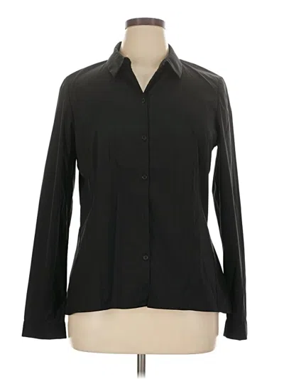 Pre-owned Lafayette 148 Long Sleeve Blouse In Black