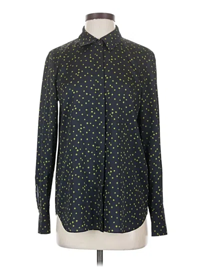 Pre-owned Lafayette 148 Long Sleeve Blouse In Blue