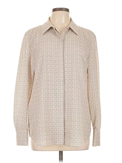 Pre-owned Lafayette 148 Long Sleeve Blouse In Brown