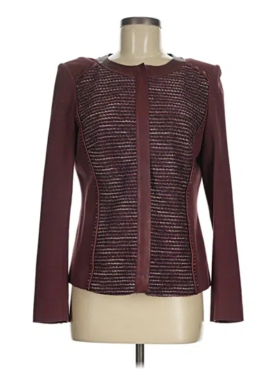 Pre-owned Lafayette 148 Long Sleeve Blouse In Burgundy