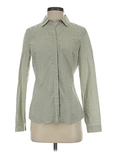 Pre-owned Lafayette 148 Long Sleeve Blouse In Green