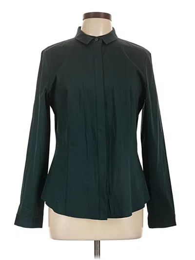 Pre-owned Lafayette 148 Long Sleeve Blouse In Green