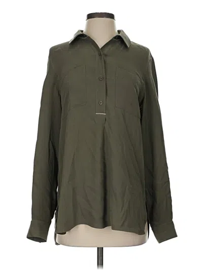 Pre-owned Lafayette 148 Long Sleeve Blouse In Green