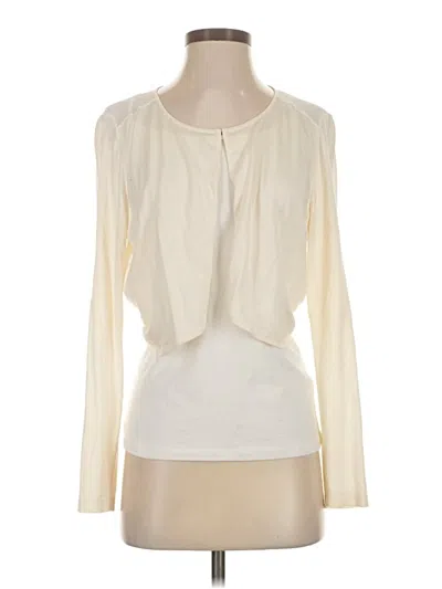 Pre-owned Lafayette 148 Long Sleeve Blouse In Ivory