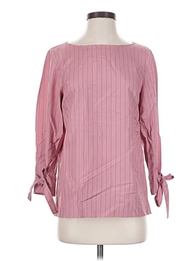 Pre-owned Lafayette 148 Long Sleeve Blouse In Pink