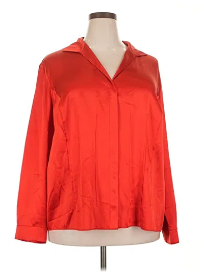 Pre-owned Lafayette 148 Long Sleeve Blouse In Red