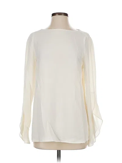 Pre-owned Lafayette 148 Long Sleeve Blouse In White