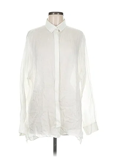 Pre-owned Lafayette 148 Long Sleeve Blouse In White