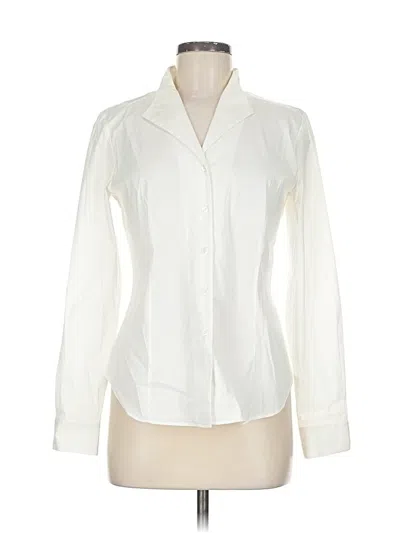 Pre-owned Lafayette 148 Long Sleeve Blouse In White