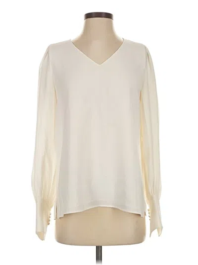 Pre-owned Lafayette 148 Long Sleeve Blouse In White