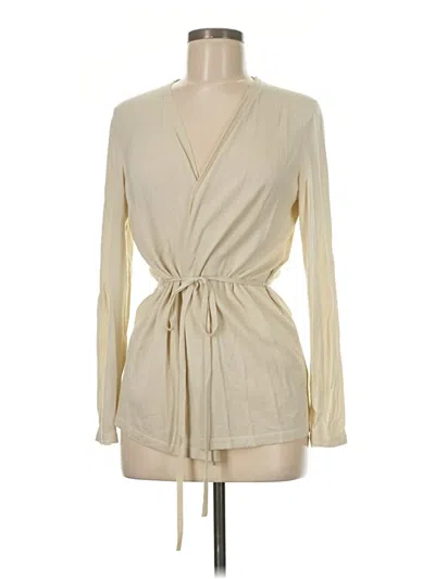 Pre-owned Lafayette 148 Long Sleeve Blouse In White