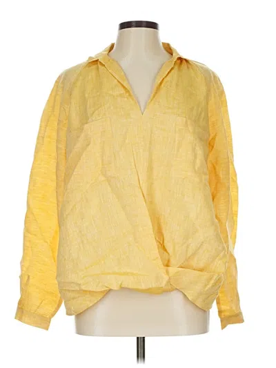 Pre-owned Lafayette 148 Long Sleeve Blouse In Yellow