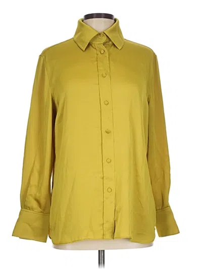 Pre-owned Lafayette 148 Long Sleeve Blouse In Yellow