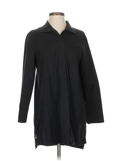 Pre-owned Lafayette 148 Long Sleeve Button Down Shirt In Black