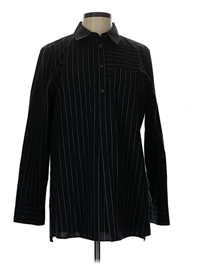Pre-owned Lafayette 148 Long Sleeve Button Down Shirt In Black