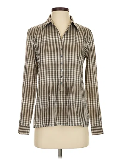 Pre-owned Lafayette 148 Long Sleeve Button Down Shirt In Brown