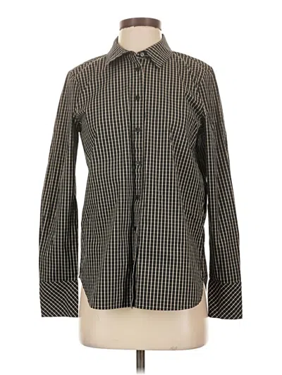Pre-owned Lafayette 148 Long Sleeve Button Down Shirt In Brown