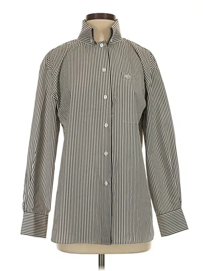 Pre-owned Lafayette 148 Long Sleeve Button Down Shirt In Gray