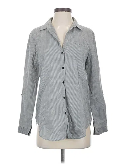 Pre-owned Lafayette 148 Long Sleeve Button Down Shirt In Gray