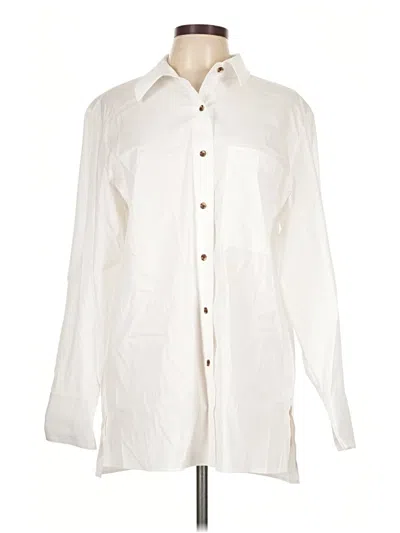 Lafayette 148 Long Sleeve Button Down Shirt In Neutral