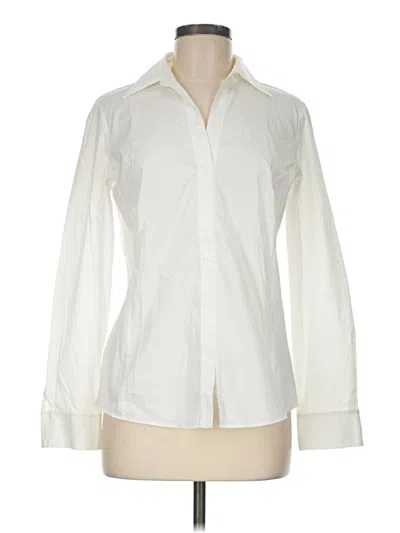 Pre-owned Lafayette 148 Long Sleeve Button Down Shirt In Ivory