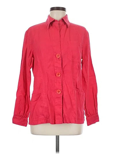 Pre-owned Lafayette 148 Long Sleeve Button Down Shirt In Red