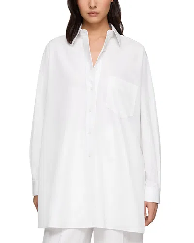 Lafayette 148 Long Sleeve Convertible Oversized Blouse In White