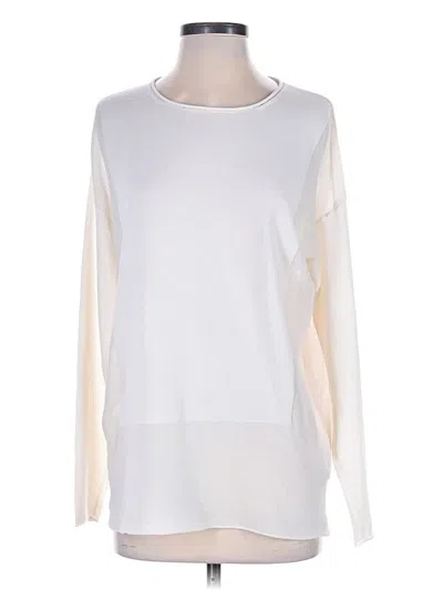 Pre-owned Lafayette 148 Long Sleeve T-shirt In White