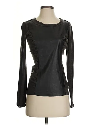 Pre-owned Lafayette 148 Long Sleeve Top Black Keyhole Neckline Tops