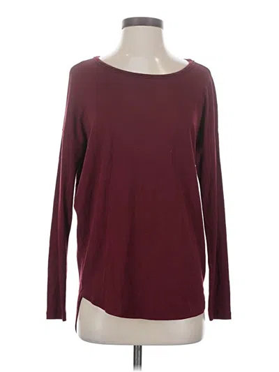 Pre-owned Lafayette 148 Long Sleeve T-shirt In Burgundy